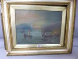 ships in sail at sea, signed and dated 1901 lower left, oil on canvas, approximately by W F. Mills, 1901, oil on canvas, sold Aug 2016