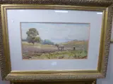 'Ploughing at the back of Criccieth' signed lower right, watercolour, by Thomas Hudson, watercolour, sold Aug 2016