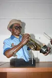 'Mo Cheeks', Trumpet Player 03822, 2004 Whillits Designs and Sheng Lung by Art Impressions, sculpture, sold Aug 2016