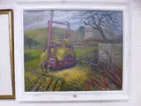 'The Edge of The Farmyard', oil on canvas, signed and dated 1948 by Frederick Austin Re, 1948, oil on canvas, sold Jun 2016