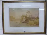 'Punting on The River', watercolour, signed lower left, approximately by Horace Hammond Fl, watercolour, sold Jun 2016