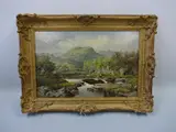 On the River Eden-Tyn-Y-Groes, oil on canvas, titled verso, signed bottom by W H Mander, oil on canvas, sold May 2016