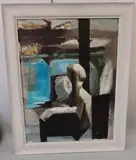 'Looking Out', acrylic on board, signed and dated 1961 bottom left, titled verso, by Reginald James Lloyd, 1961, acrylic on board, sold May 2016