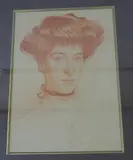 portrait study, head and shoulders of young woman, in red chalk, signed by Harold Speed, 1905, drawing, sold May 2016