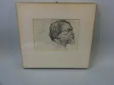 Augustus John' pencil sketch with gallery label verso, approximately 13cm x 17.5cm by George Belcher, pencil, sold May 2016