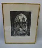 'Ayes Lobby House of Commons, 1941', etching, signed and titled in by William Washington, etching, sold May 2016