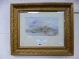 RWS a lake view with castle and boat, watercolour, initialled by Samuel Philips Jackson, watercolour, sold May 2016