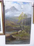 (Exh. 1880-1893), oil on canvas, river landscape with central figure in rowing by Charles L. Shaw, oil on canvas, sold Mar 2016