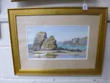Porthcothan, Cornwall, watercolour, RSMA exhibition 2006, signed by Sheila Macleod Robertson, watercolour, sold Mar 2016