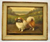 oil on canvas, 'Tizah of Coventry', a Pekinese signed and dated 1923 bottom left, by H. Crowther, 1923, oil on canvas, sold Mar 2016