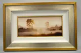misty morning over fields, oil on board, signed J Waterhouse bottom left, by John Waterhouse, oil on board, sold Mar 2016