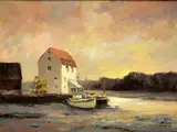 The Tide Mill, Woodbridge, oil on canvas, signed bottom right, approximately 29.5cm by Phyllis Morgans, oil on canvas, sold Mar 2016