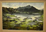 Snowdon from Llyn Y Gader, landscape, signed bottom left, by Charles Wyatt Warren, oil, sold Mar 2016