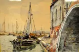 Venice, boats in harbour, watercolour, signed TB Hardy, dated 1884 by Thomas Bush Hardy, 1884, watercolour, sold Mar 2016