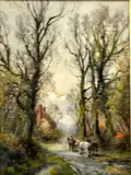 An Autumn Lane, watercolour, signed and titled, approximately by Henry John Kinnaird, watercolour, sold Mar 2016