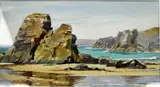 Porthcothan, Cornwall, watercolour, RSMA exhibition 2006, signed by Sheila Macleod Robertson, watercolour, sold Mar 2016