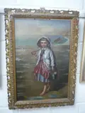 oil on canvas, young girl on beach with bucket and spade, signed and dated 1882 bottom by T Pinder, 1882, oil on canvas, sold Mar 2016