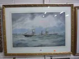 MARSHALL, 'SS Valparaiso' seascape, dated 1882, approximately 42.5cm x 65.5cm by J. Clarke, 1882, watercolor, sold Mar 2016