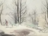 Shifting stones Signed and dated 07 Watercolour over by Horace Mann Livens, Watercolour over pencil, sold Jun 2016
