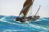 The pilot cutter Signed Gouache 41.5 x 62cm ++Possibly cut down a little, some rubbing and scuffs in the sea lower left otherwise good condition by Montague Dawson, Gouache, offered Jun 2016