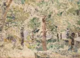 Sheep in a wooded grove Signed and dated 1939 Pen by Thomas Hennell, 1939, Pen, ink and watercolour, sold Jun 2016
