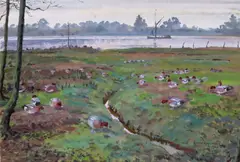 Duck on an estuary Signed and dated 1948 Watercolour and bodycolour 43 by Donald Watson, 1948, Watercolour and bodycolour, offered Jun 2016
