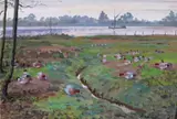 Duck on an estuary Signed and dated 1948 Watercolour and bodycolour 43 by Donald Watson, 1948, Watercolour and bodycolour, offered Jun 2016