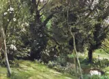 Lorne Cottage garden by John S. Goodall, Watercolour with bodycolour, sold Jun 2016