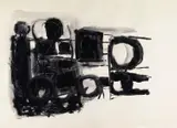 Black and white abstracts Two, both watercolour, unframed Each 76.5 x 56.5cm With a smaller signed, untitled abstract by the same hand (3) ++As viewed by Henry Cliffe, watercolour, sold Jun 2016