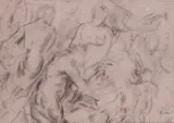 After Peter Paul Rubens Peace and War Signed with initials and inscribed Rubens, also inscribed on backing board verso For Anita and Bill from Paul R by Duncan Grant, Pencil and chalk, sold Jun 2016