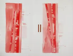 Untitled by Keith Milow, watercolour and collage, sold Jun 2016