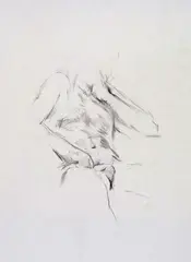 Seated figure by Keith Milow, pencil, sold Jun 2016