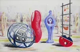 Sculptural objects, 1949 Signed and dated in the print Lithograph, published by School Prints Ltd by Henry Moore O.M., print, offered Jun 2016
