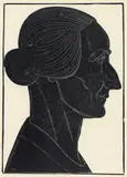 Portrait of Mrs by Eric Gill, Woodcut, offered Jun 2016