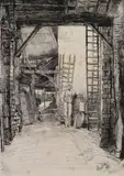 The Lime Burner Etching, K 46.ii, 2nd state Thames Issue, mounted, unframed 25.25 x 17.5cm (plate size); 27.75 x 20cm (sheet size) by James Abbott McNeill Whistler, Etching, K, offered Jun 2016