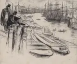 The Little Port Etching, 8th state, mounted unframed, 10.5 x 12.25cm (plate size); 22.5 x 31.5cm (sheet size) by James Abbott McNeill Whistler, Etching, offered Jun 2016
