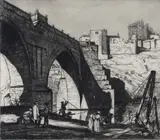 The Old Bridge Toledo Signed Etching 25.5 x 28.5cm (plate size) Together with 3 further etchings by Seymour-Haden; L.C by William Strang, Etching, sold Jun 2016
