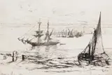 Purfleet; The Upper Thames; River Scene One signed Three etchings, all unframed 14 x 21cm (plate size) and similar (3) by Francis Seymour Haden, print (other), offered Jun 2016