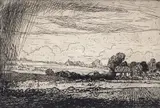 After George Clausen Clavering Fields Signed by both artists Etching 15 by David Strang, Etching, sold Jun 2016