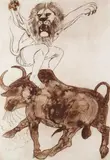 Herakles in the Lion~s Mask Signed by Elisabeth Frink, Etching with aquatint, from the series Children of the Gods, sold Jun 2016