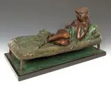 Girl on a bed Signed, dated 96 and numbered I/X Bronze 46cm long (including base), 25cm high Provenance: Royal Academy of Arts Summer Exhibition, 1997, No by James Butler, Bronze, sold Jun 2016