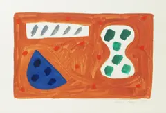Abstract by Breon O'Casey, acrylic on paper, sold Apr 2016
