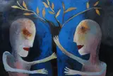 Nurture acrylic on paper, framed signed and titled to reverse, 60x 100cm (image) by Louise McClary, acrylic on paper, sold Apr 2016