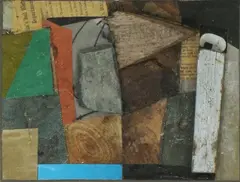 Untitled collage by Bryan Ingham, oil, sold Apr 2016