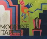 Moderne Tapeten (modern wallpaper) gouache and gold paint on paper poster design, framed signed Dodo lower right 58.5 x 48.5cm by Dorte Clara Dodo Burgner, gouache and gold, offered Apr 2016