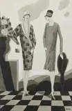 Vogue fashion study ink wash and white highlighter on paper by Dorte Clara Dodo Burgner, ink, sold Apr 2016