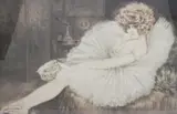 Portrait of a young ballerina holding a note and roses, (no.41) etching on paper, framed signed in pencil and number no.41 55.5 x 38.5cm by Maurice Millière, etching on paper, offered Apr 2016