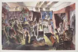 Charade, circa 1937-38, a Lithograph in colours on paper, printed by The Curwen Press, published by Contemporary Lithographs Ltd, unframed by Barnett Freedman, Lithograph, sold Apr 2016