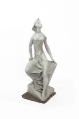 Resting Woman, 1963 a fibreglass sculpture, on shallow wooden base signed and dated in the casting 93cm by Thomas Bayliss Huxley-Jones, sculpture, sold Apr 2016