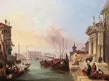 Santa Maria della Salute, Looking Across to Piazza San Marco Oil on canvas 47 x 65cm; 18½ x 25½in by Edward Pritchett, Oil on canvas, sold Mar 2016